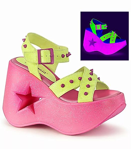 DYNAMITE-02 Plateau Sandaletten - Gelb/Pink Neon UV | Demonia (Schuhgröße: günstig online kaufen