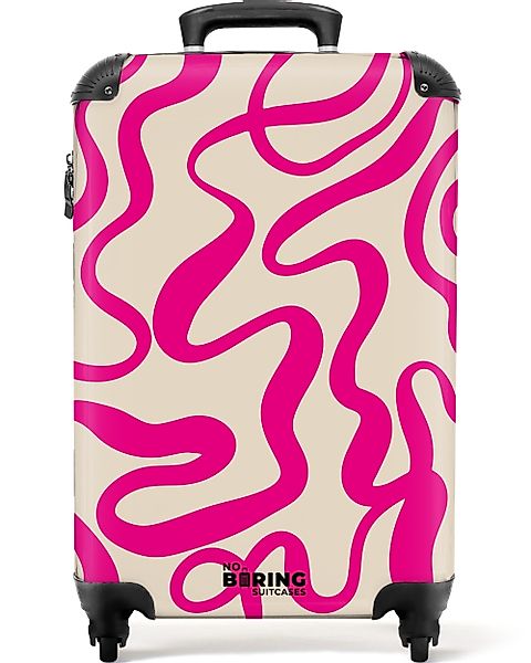 NoBoringSuitcases.com© Hartschalen-Trolley Beige mit rosa abstrakten günstig online kaufen