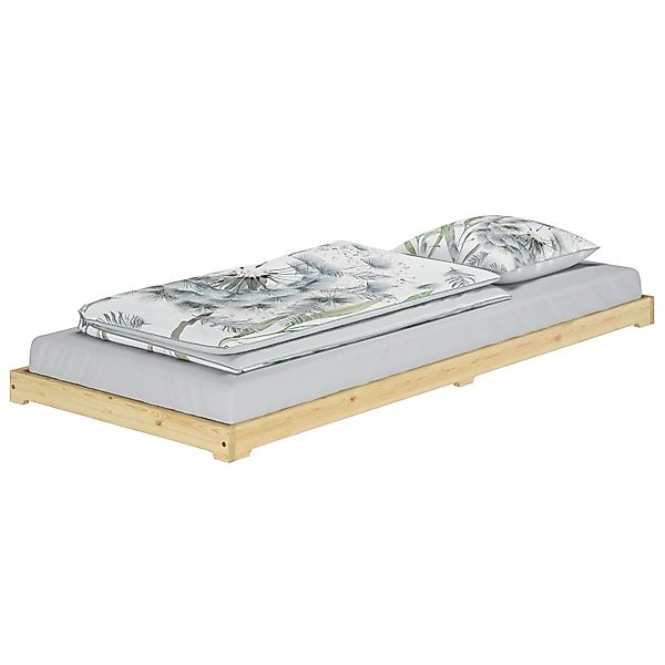 Erst-Holz Studentenbett Futon Extra Niedriges Bettrahmen 90 x 200 Kiefer Ma günstig online kaufen