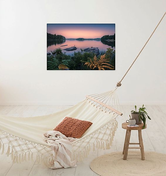 Komar Leinwandbild "Swedish Blues - Größe 90 x 60 cm" Baum  Berge  Blumen günstig online kaufen