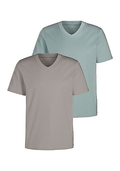 KangaROOS T-Shirt Regular Fit, (2er-Pack) Freizeitshirt mit Kurzarm, V-Auss günstig online kaufen