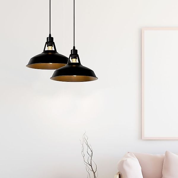 Pendelleuchte Brassy, E27, D 310mm, schwarz günstig online kaufen