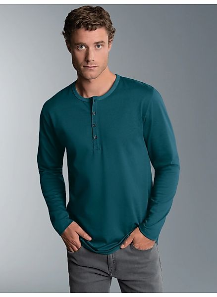 Trigema Longsleeve "TRIGEMA Langarmshirt mit Knopfleiste", (1 tlg.) günstig online kaufen