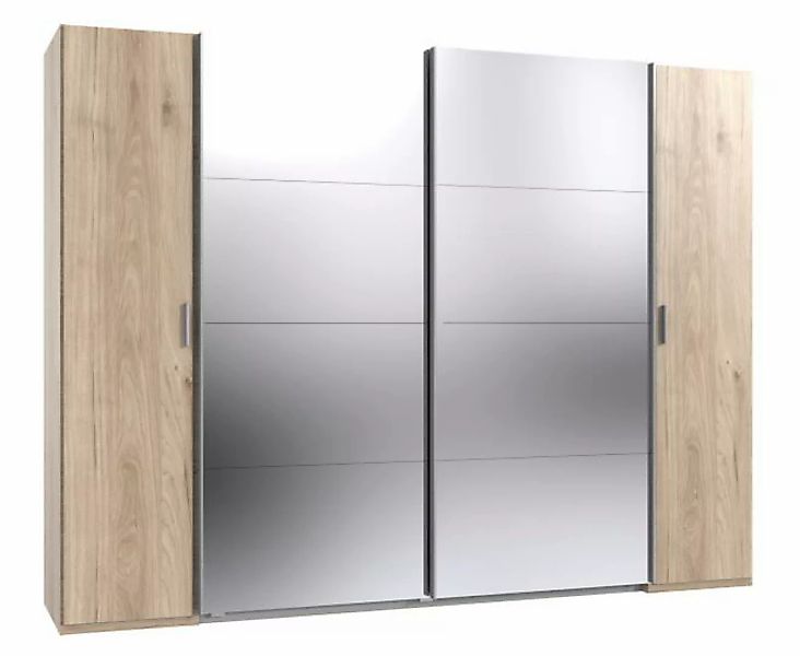 Kleiderschrank 4trg mit 2 Spiegel LOTTO von WIMEX Hellbraun günstig online kaufen