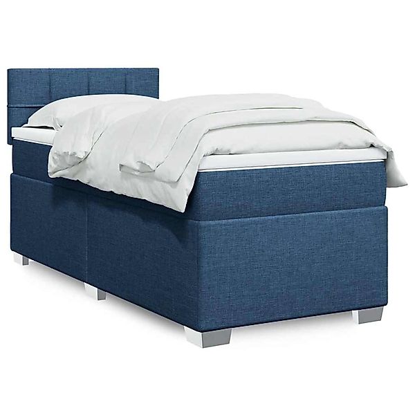 vidaXL Boxspringbett mit Matratze Blau 80x200 cm Stoff 3288021 günstig online kaufen