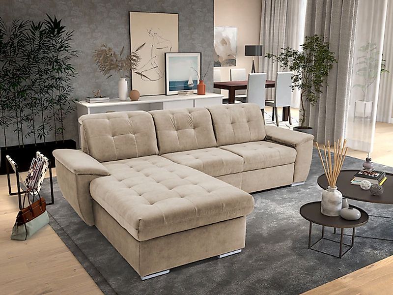 exxpo - sofa fashion Ecksofa »Derby Inkl. Kopfteilverstellung, wahlw. Bett günstig online kaufen