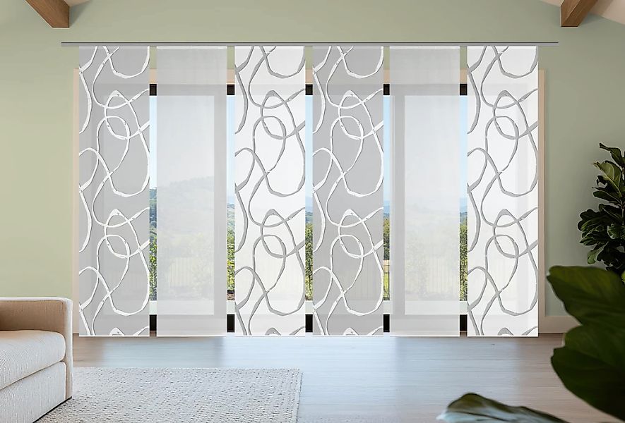 Vision S Schiebegardine "OPHELIA KOMBI" Paneelwagen 6 Stk. tlg. Schiebevorh günstig online kaufen