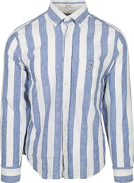 Gant Hemd Streifen Bold Leinen Blau  - Größe XXL günstig online kaufen