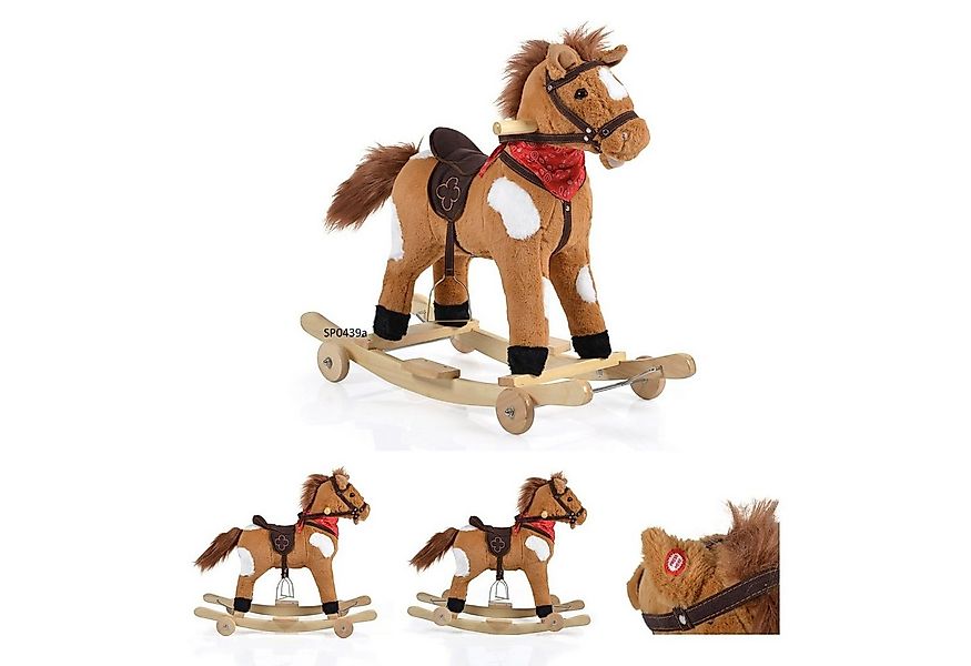 Moni Schaukeltier Schaukelpferd Plüsch Thunder WJ-302, Sound, Kufen, Rollen günstig online kaufen