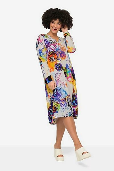 Angel of Style Jerseykleid Kleid Straight Fit Peace-Motive Tunika-Ausschnit günstig online kaufen