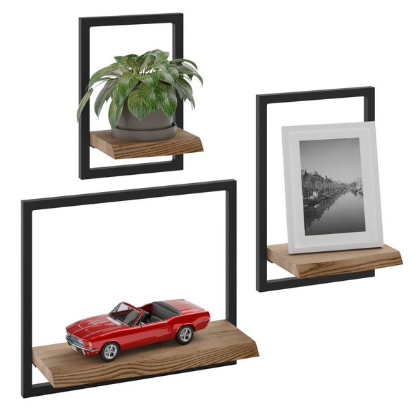 LAMO Manufaktur Wandregal Holz Set 3 günstig online kaufen