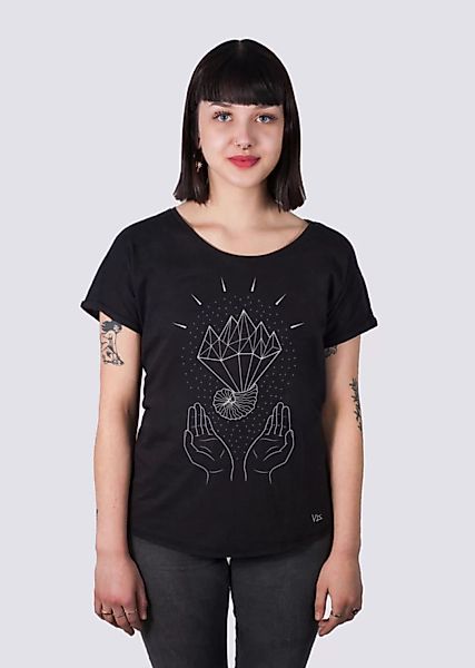 Mother Earth, Damen Basic Shirt Aus Bio-baumwolle, Aufgeschlagene Ärmel Pri günstig online kaufen
