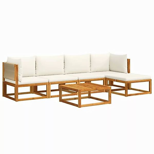 vidaXL Loungesofa 6-tlg. Garten-Sofagarnitur mit Kissen Massivholz, 1 Teile günstig online kaufen