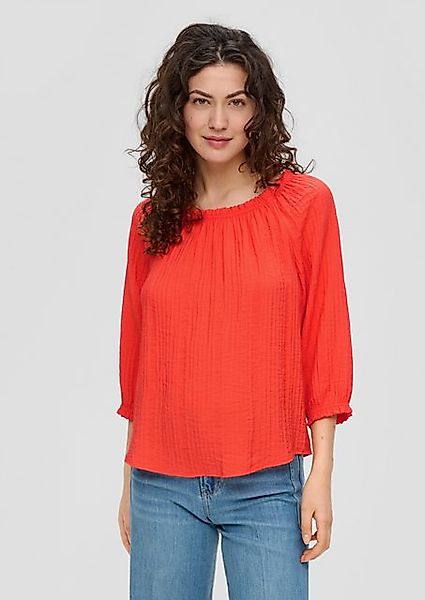 s.Oliver Kurzarmbluse Off-Shoulder-Bluse aus Viskosemix Raffung günstig online kaufen