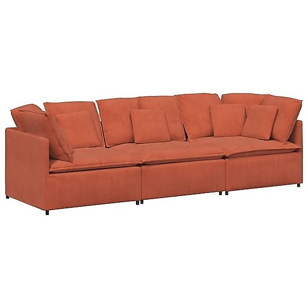 vidaXL Sofa Modulares Sofa mit Kissen Cordstoff Rot Orange günstig online kaufen