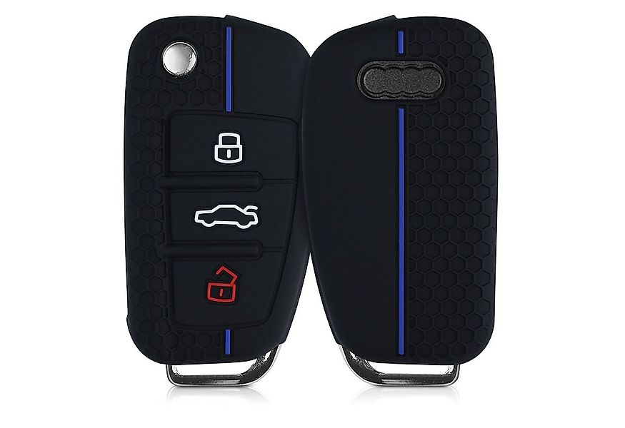 kwmobile Schlüsseltasche Autoschlüssel Silikon Hülle für Audi 3-Tasten Klap günstig online kaufen
