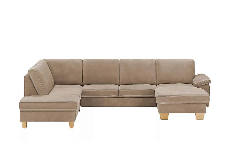 meinSofa Wohnlandschaft Leder Samu ¦ beige ¦ Maße (cm): B: 316 H: 90 T: 235 günstig online kaufen