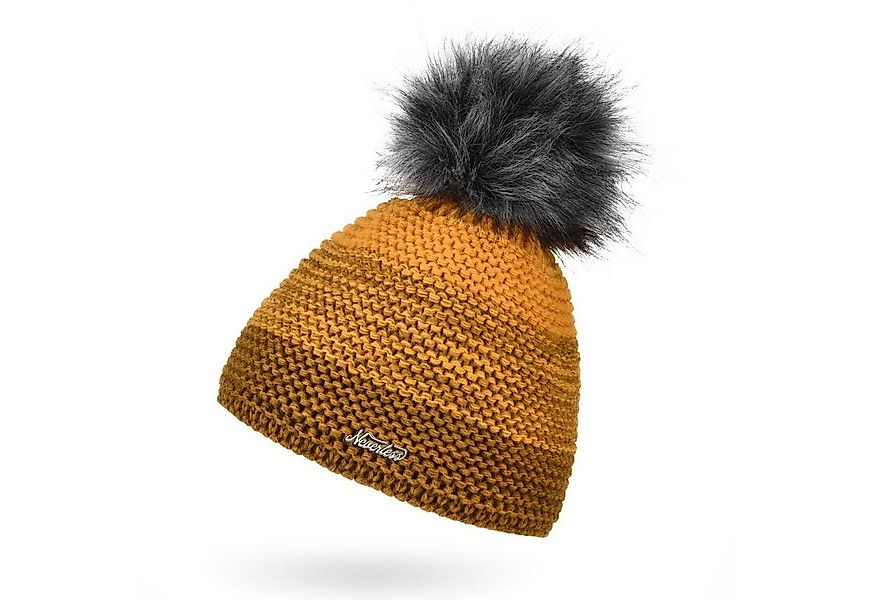 Neverless Bommelmütze Damen Mütze gefüttert Fleece-Innenfutter Fell-Bommel günstig online kaufen