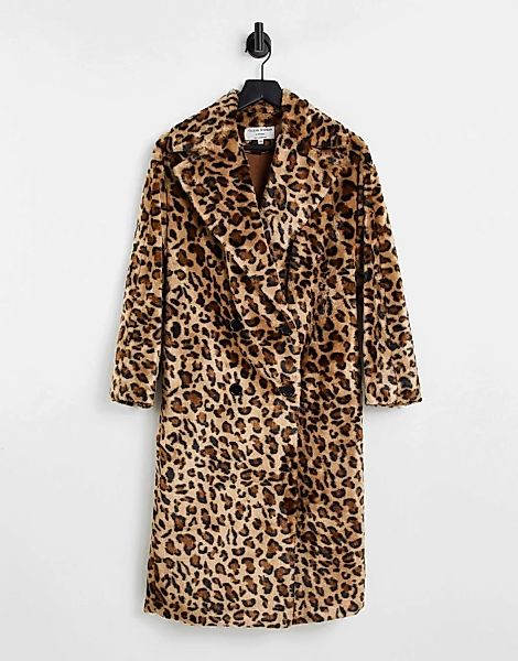 Helene Berman – Zweireihiger Mantel aus Kunstpelz mit Leopardenmuster-Mehrf günstig online kaufen