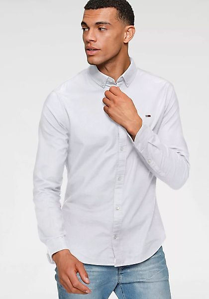 Tommy Jeans Langarmhemd "TJM Slim Stretch Oxford Shirt", mit Flaglabel auf günstig online kaufen