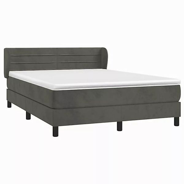 furnicato Bettgestell Boxspringbett mit Matratze Dunkelgrau 180x200 cm Samt günstig online kaufen