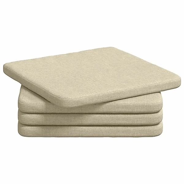 vidaXL Sitzkissen 4 Stk Creme 40 x 40 x 3 cm Stoff 42015196 günstig online kaufen
