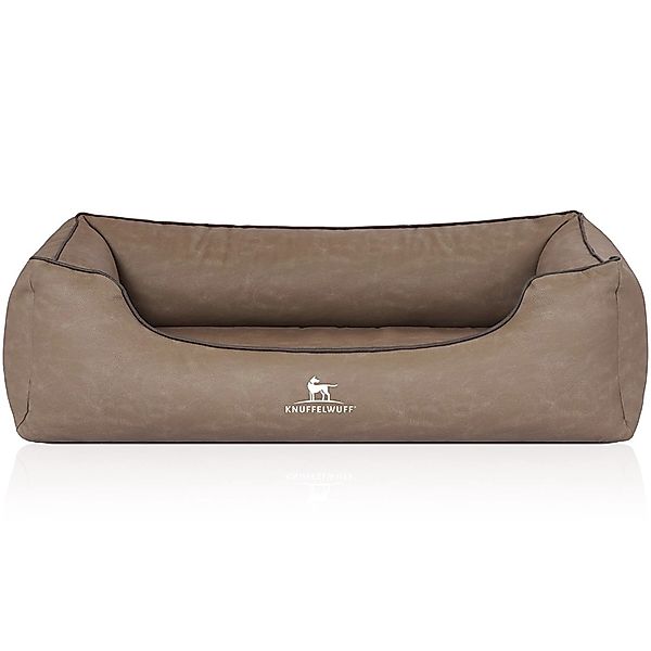 Knuffelwuff Hundebett Rockland Orthopädisch Kunstleder XL 105 x 75cm Stone günstig online kaufen