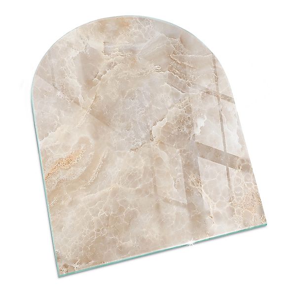 Tulup Glasplatte für Kamin Steinmuster Glasplatte für Kaminöfen Halbkreis 8 günstig online kaufen