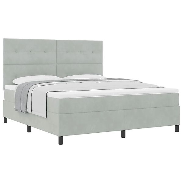 vidaXL Boxspringbett mit Matratze Hellgrau 180 x 200 cm Stoff 3339848 günstig online kaufen