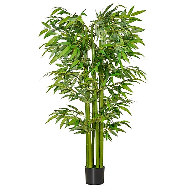 HOMCOM Künstliche Pflanzen 160 cm Bambus mit Kunststofftopf günstig online kaufen