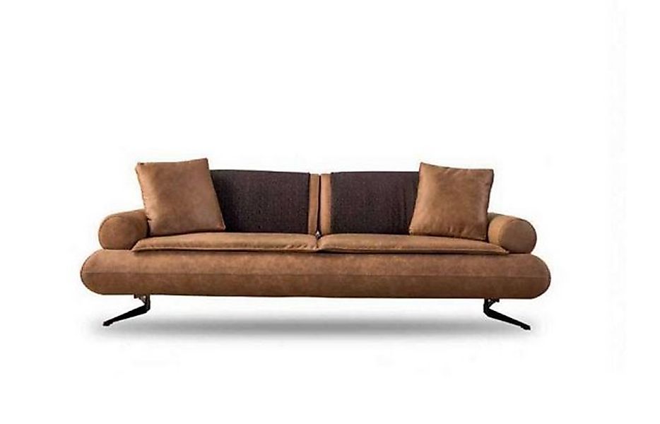 Xlmoebel Sofa Zweiplatziges Sofa aus braunem Kunstleder für luxuriöse Wohnz günstig online kaufen