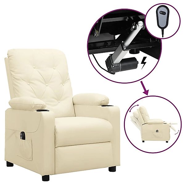 vidaXL Relaxsessel Elektrisch Creme Kunstleder 3098866 günstig online kaufen