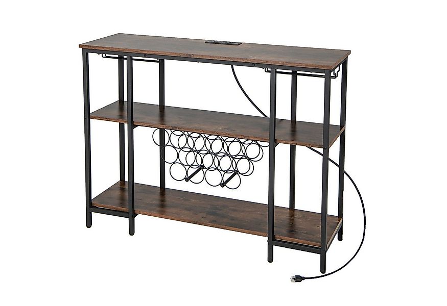 KOMFOTTEU Weinregal Flaschenregal, für 22 Flaschen, mit Steckdosen günstig online kaufen