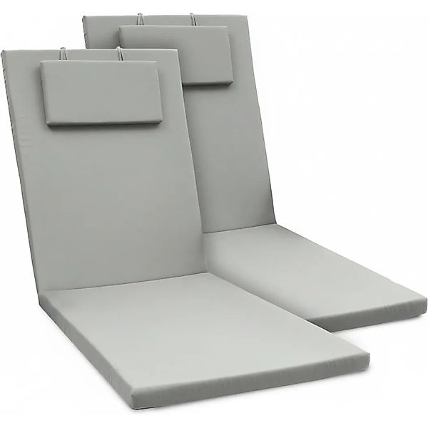 Beautissu 2er Set Gartenliege Auflage Sonnenliege Loft RL 200x60x5cm Hellgr günstig online kaufen