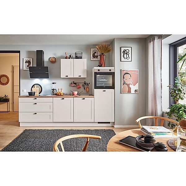 pino Küchenzeile 280 cm Kaschmirgrau Matt Anschlag rechts 1 Geräteschrank günstig online kaufen