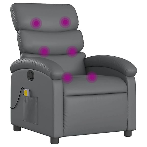 vidaXL Sessel Massagesessel Grau Kunstleder (1-St) günstig online kaufen