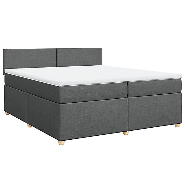 vidaXL Boxspringbett mit Matratze Dunkelgrau 200x200 cm Stoff 3289081 günstig online kaufen