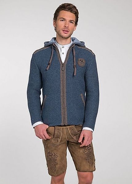 Spieth & Wensky Trachtenstrickjacke Strickjacke Herren - DAKAR - jeansblau, günstig online kaufen