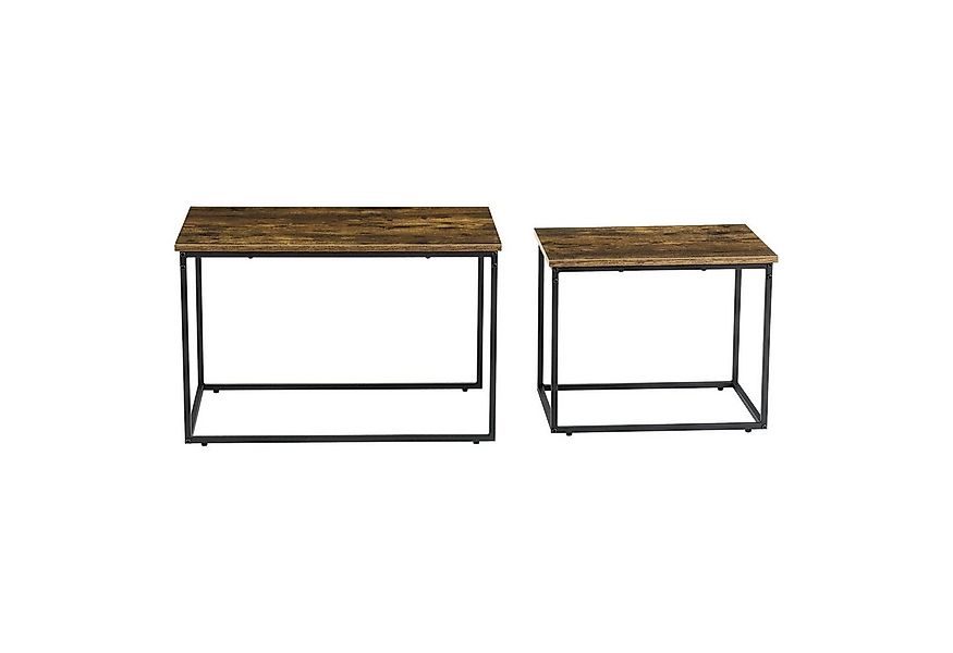 en.casa Couchtisch (2er-Set), Härnösand 2er Couchtischset Schwarz / Dunkler günstig online kaufen