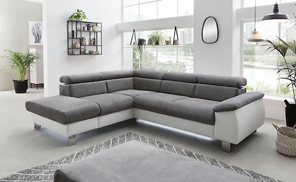 COTTA Ecksofa »Komaris L-Form, B: 249 cm« mit Kopfteilverstellung, optional günstig online kaufen