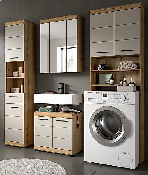 Inn.Furn Badmöbel-Set Shawn, (Badezimmer in Eiche und Sand / Kaschmir, Komp günstig online kaufen