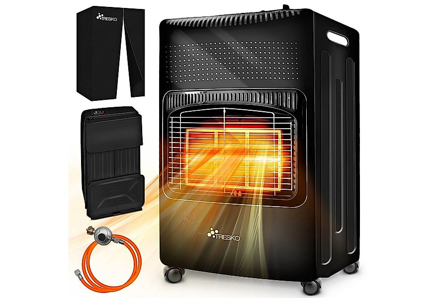 TRESKO Heizstrahler 4200 W Gasheizung + Abdeckung Gasheizer 3 Stufen Gasofe günstig online kaufen