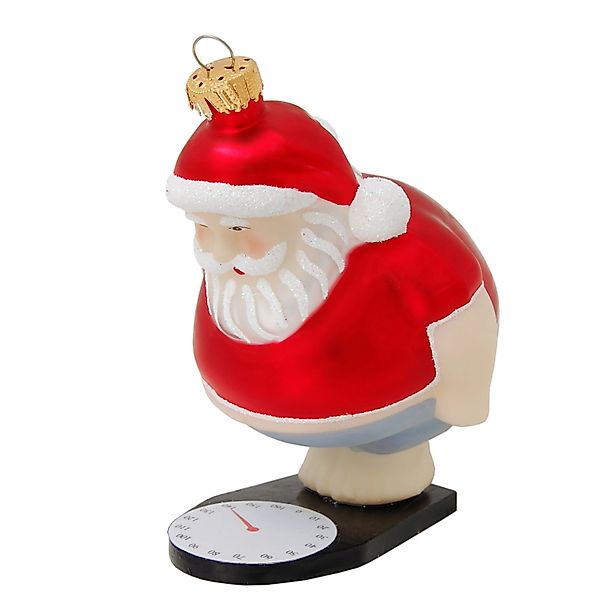 Krebs Glas Lauscha Weihnachtsmann auf Waage 1-tlg. 10cm günstig online kaufen