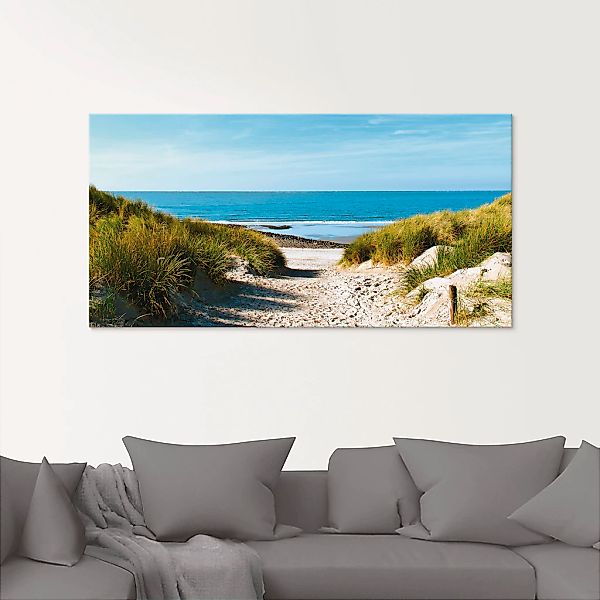 Artland Glasbild "Strand mit Sanddünen und Weg zur See" Strand 1 Stk. tlg. günstig online kaufen
