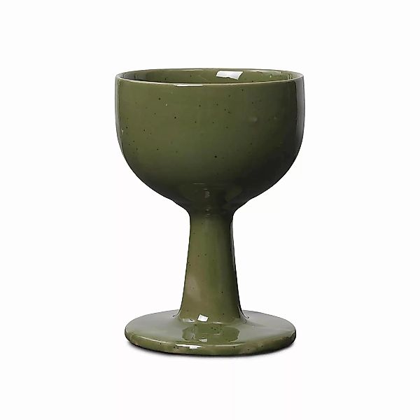 ferm LIVING - Floccula Weinglas - grün/reaktive Glasur/H x Ø 12,5x9cm/spülm günstig online kaufen