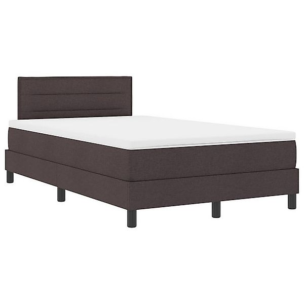 vidaXL Bett Boxspringbett mit Matratze & LED Dunkelbraun 120x190 cm Stoff ( günstig online kaufen