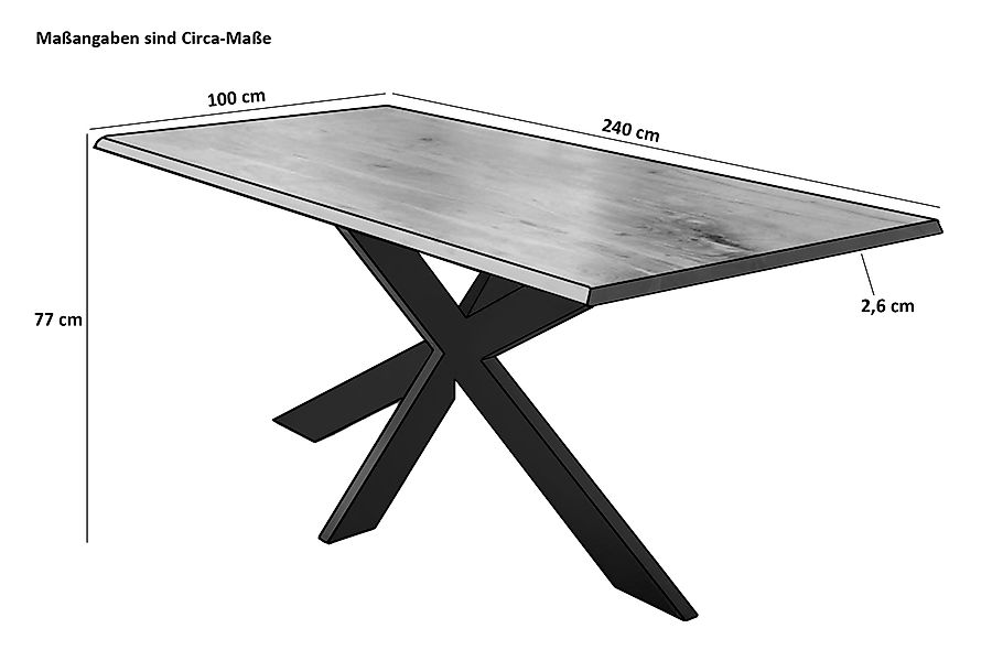 SAM® Baumkantentisch Spider, massives Akazienholz, Baumkante, günstig online kaufen