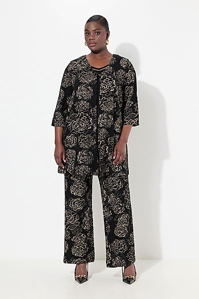 Ulla Popken Sommerjacke Jacquard-Jacke Blüten A-Linie günstig online kaufen