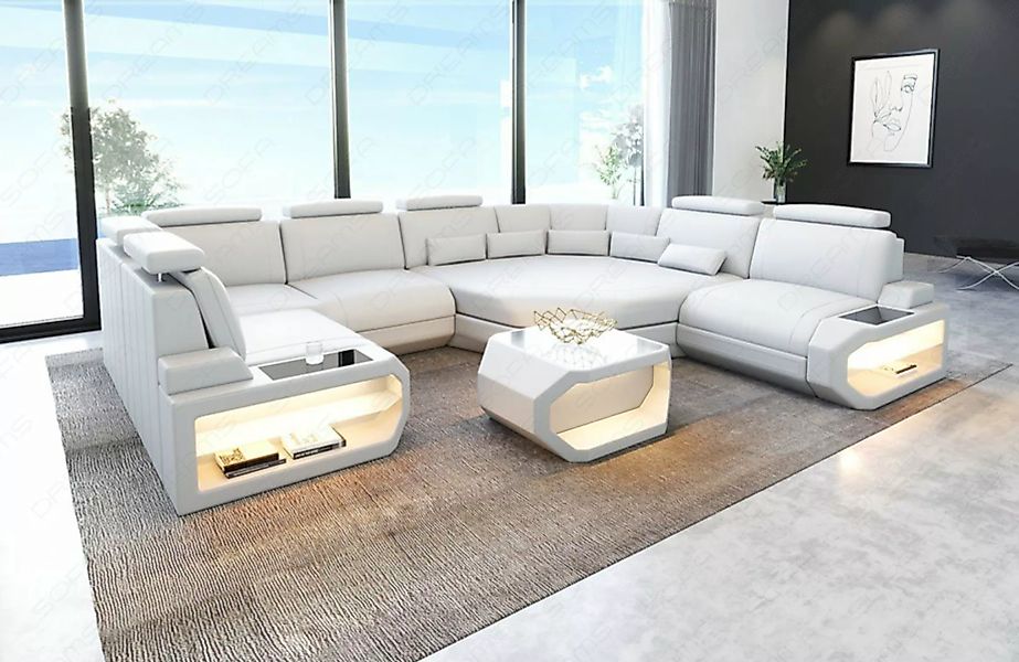 Sofa Dreams Wohnlandschaft Sofa Leder Asti U Mini, Couch, kleines U Form Le günstig online kaufen
