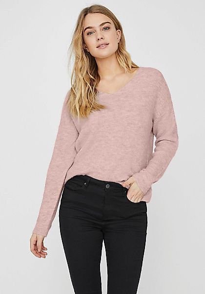 Vero Moda V-Ausschnitt-Pullover VMCREWLEFILE LS V-NECK günstig online kaufen